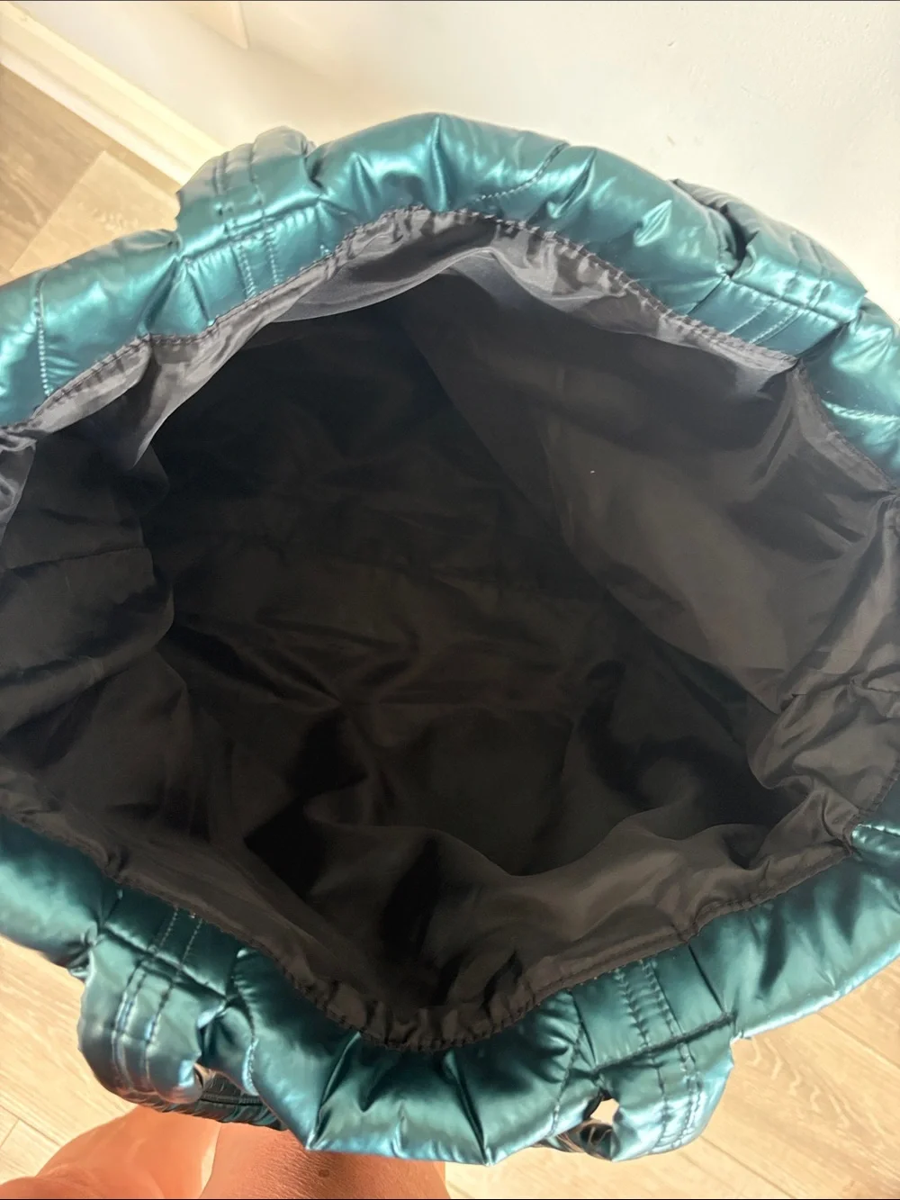 Victoria's Secret Shiny Teal Quilted Tote